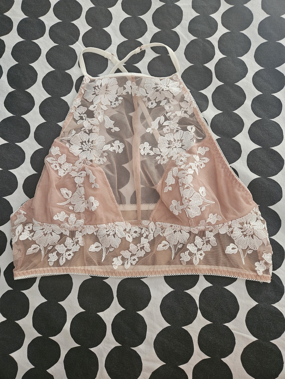 Sheer Floral Lace Bralette - Blush